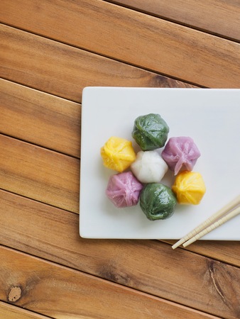 Korean food Songpyeon, Honey-filled Rice Cakeの写真素材