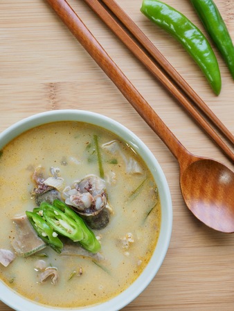 Korean food Sundae soup, sundae gukbapの写真素材