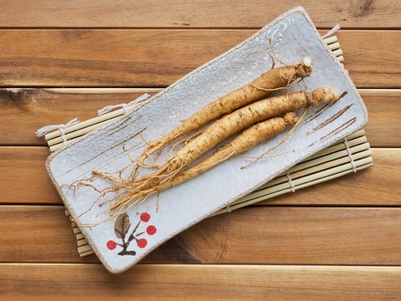 Korean food Fresh Ginseng, sesameの写真素材