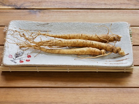 Korean food Fresh Ginseng, sesameの写真素材