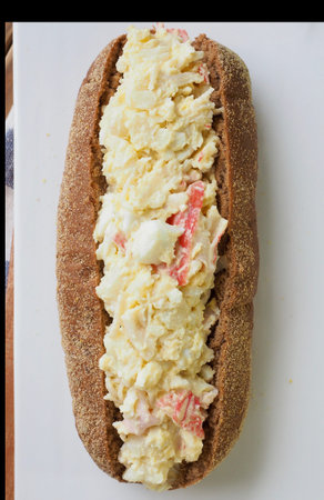 Asian food egg mayonnaise sandwich