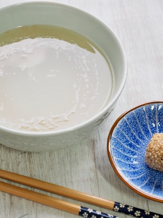 Korean traditional drink, sikhye, sweet rice drinkの写真素材