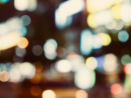 City center night street bokeh, missed focusの写真素材