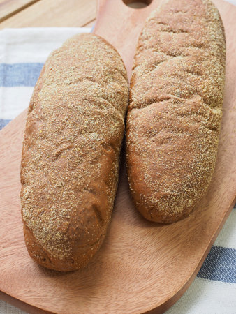 Whole-wheat bread baked in the oven