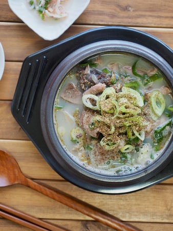 Korean food Sundae soup, sundae gukbapの写真素材