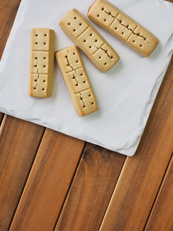 Short bread in a white dish