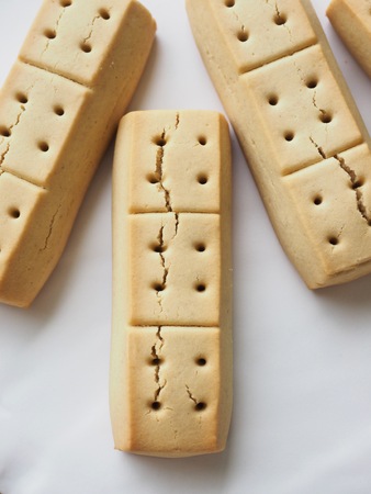Short bread in a white dishの写真素材