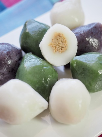 Korean food Songpyeon, half-moon-shaped rice cakeの写真素材