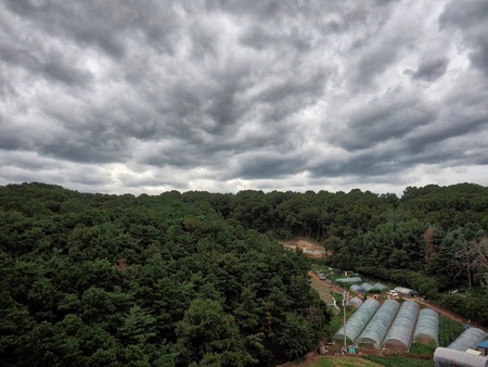Cloudy mountains in Korea, Dark cloudの写真素材