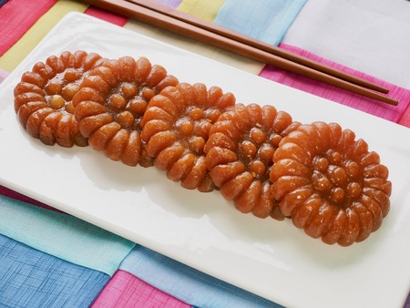 Korean traditional sweets Yakgwa, Honey Cookieの写真素材