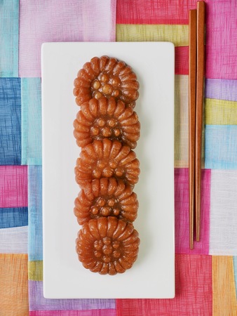 Korean traditional sweets Yakgwa, Honey Cookieの写真素材