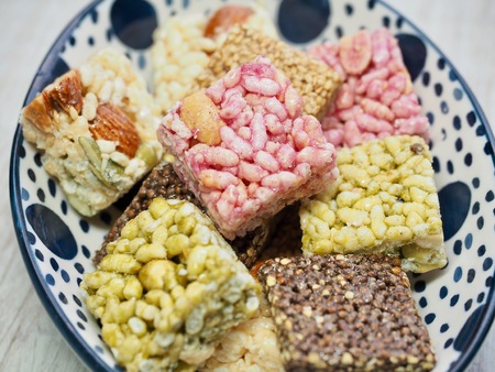 Korean traditional snacks Sweet Rice Puffs, Gangjeongの写真素材
