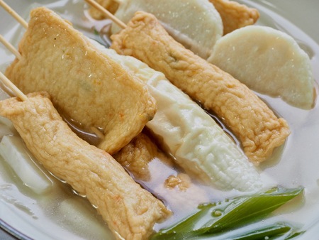 Asian food Fish paste stew, eomuk tangの写真素材