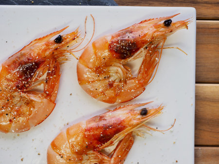 Asian food grilled shrimp