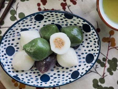 Korean food Songpyeon, half-moon-shaped rice cakeの写真素材
