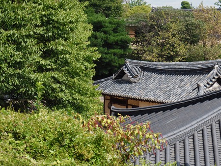Hanok in Cheongju, Korea, Traditional Korean houseのeditorial素材