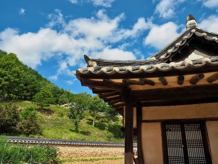 Hanok in Cheongju, Korea, Traditional Korean houseのeditorial素材