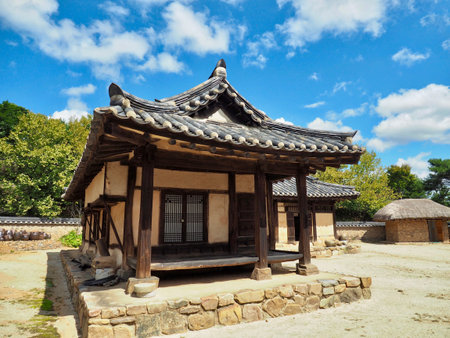 Hanok in Cheongju, Korea, Traditional Korean houseのeditorial素材