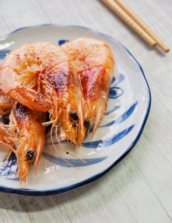 Asian food grilled shrimpの写真素材