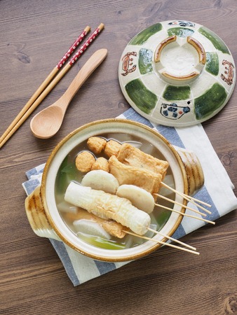 Asian food Fish paste stew, eomuk tangの写真素材
