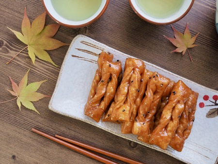 Korean traditional sweets Yakgwa, Honey Cookieの写真素材