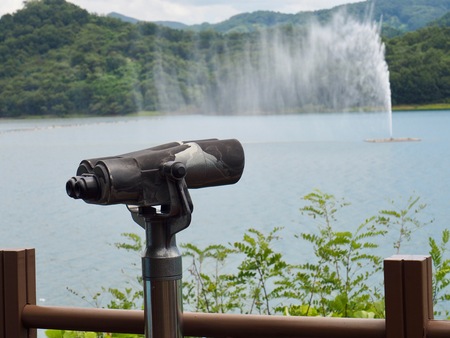 South Korea Cheongju City Daecheong-ho Bin Binocularsの写真素材