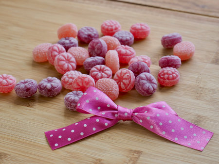 Pink ribbon and candy