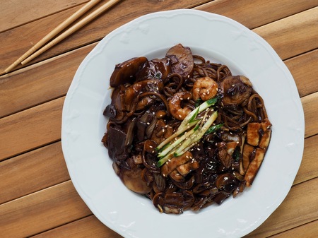 Korean food Seafood jajangmyeonの写真素材
