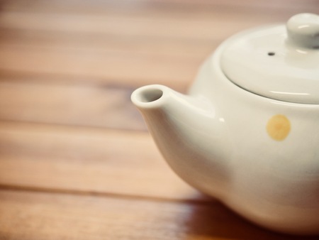 green tea Porcelain potの写真素材