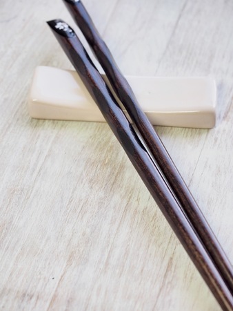 Asian style wooden chopsticksの写真素材