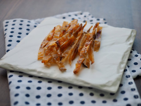 Asian food Roast dried filefish, dried filefish fillet