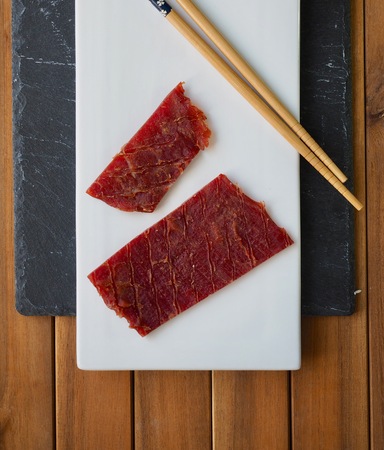 Asian food beef jerkyの写真素材