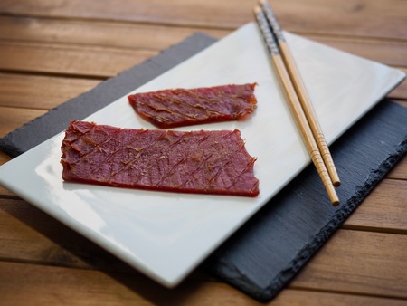 Asian food beef jerkyの写真素材
