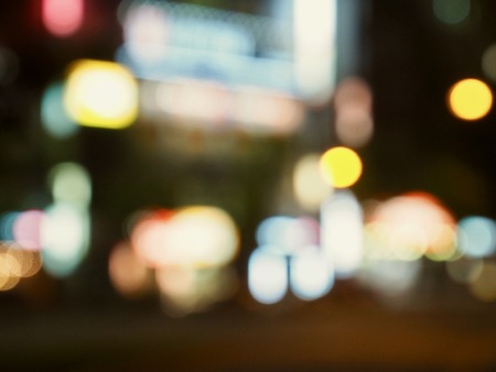 City center night street bokeh, missed focusの写真素材
