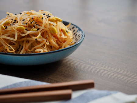 Korean food Seasoned Bean Sprouts, Mix bean sprouts