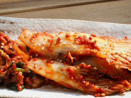 Korean food oyster kimchi