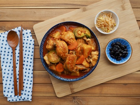 Korean Food Braised Spicy Chickenの写真素材