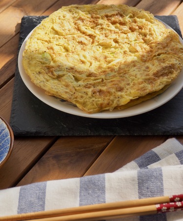 Asian food Egg pancakesの写真素材