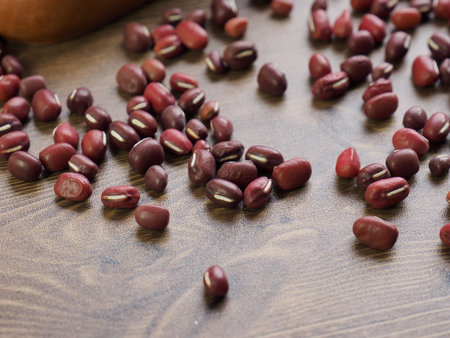 Red beans in a porcelain dish, small beans, azuki