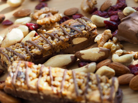 Chocolate bar and nuts