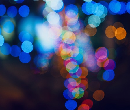 Christmas tree lights, stray focus, Bokeの写真素材