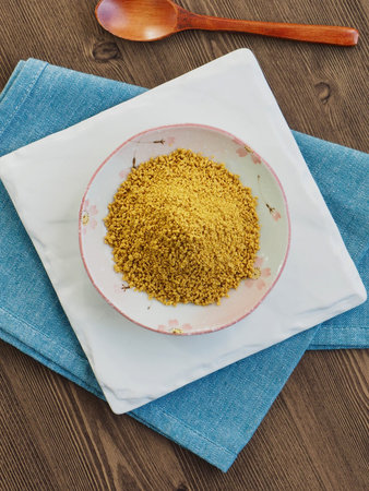 Yellow curry powder in a plate