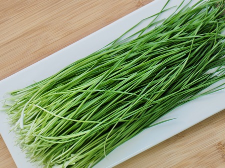 Korean fresh vegetable Chivesの写真素材