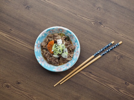 Asian food Seasoned beef bulgogiの写真素材