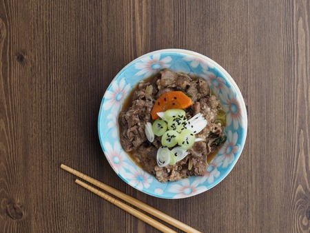 Asian food Seasoned beef bulgogiの写真素材