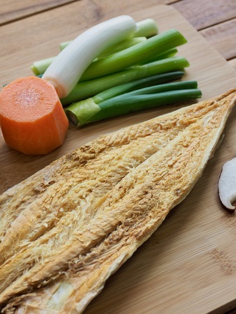 Korean food ingredients dried fish and vegetableの写真素材