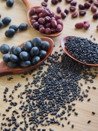 Red beans and black beans and black sesame