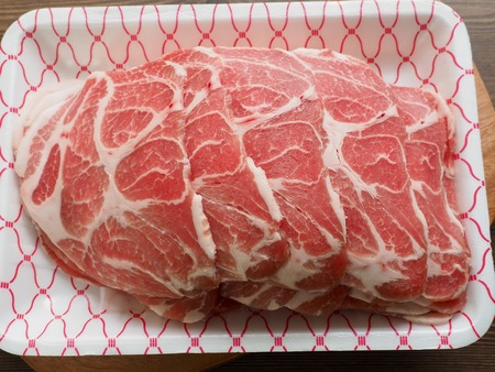 Korean food fresh pork meat, pork neck meatの写真素材