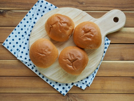 Wood board and Morning bread, Confectioneryの写真素材