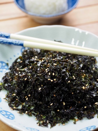 Korean food Dried laver, laver powder, Kim Jabanの写真素材